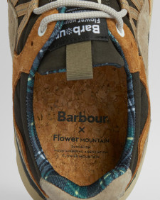 Barbour x Flower Mountain Yamano 3 Uni Trainers Brown Beige
