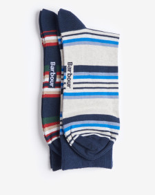 Summer Stripe 2 Pack Socks Navy Mix