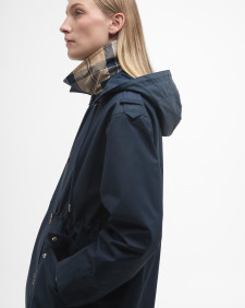 Fearne Waterproof Trench Coat Navy/Sky Dress Tartan