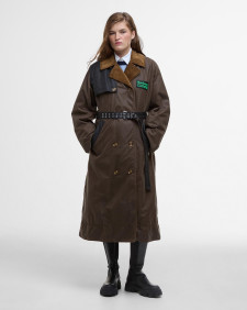 Barbour x GANNI Waxed Trench Coat Bark/Classic