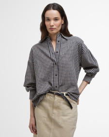 Adaline Gingham Long-Sleeved Shirt Dark Navy/Light Sand