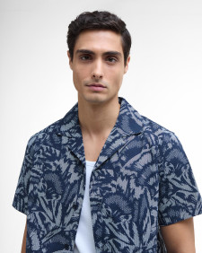 Kew Printed Short-Sleeved Shirt Navy
