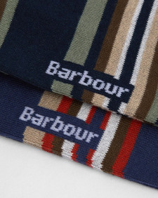 Summer Stripe 2 Pack Socks Multi Stripe Navy/Green
