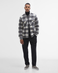 Clayton Fleece Check Overshirt Concrete