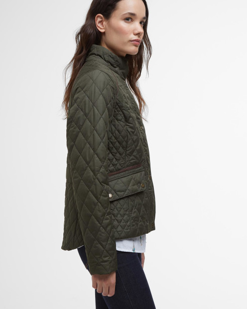Crawford Cavalry Quilted Jacket Olive/Ancient Tartan
