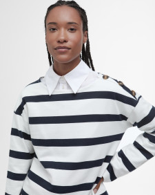 Caroline Striped Sweatshirt Dark Navy Stripe